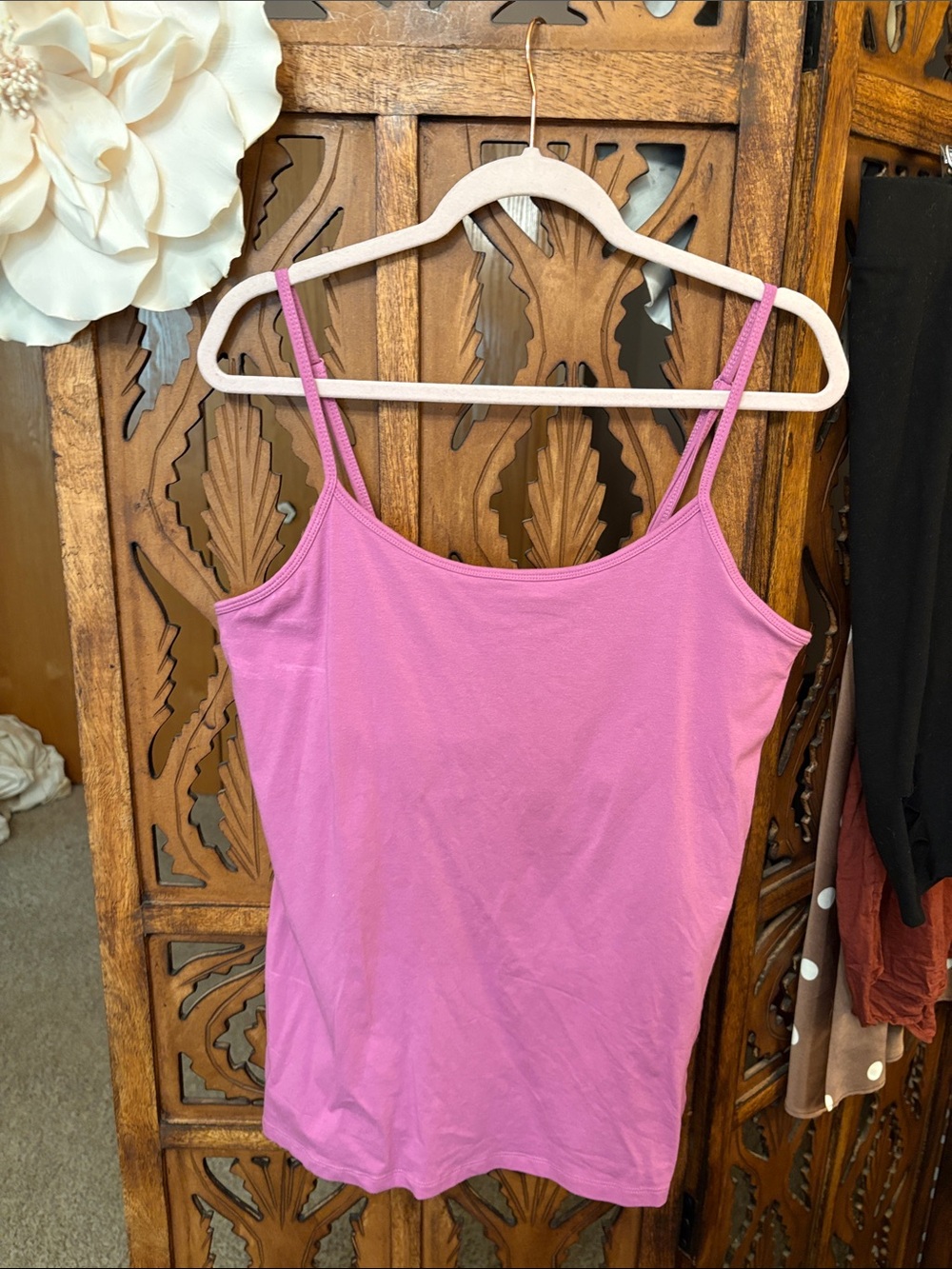 Built in Bra Everyday Pinky Lilac Spaghetti Strap Camisole - Picture 6 of 6